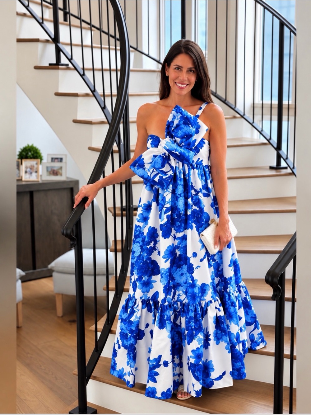 Anthropologie Atsu Sally Bow MAXI Dress Sz XSP EVENT PARTY WEDDING SHOWER FLORAL